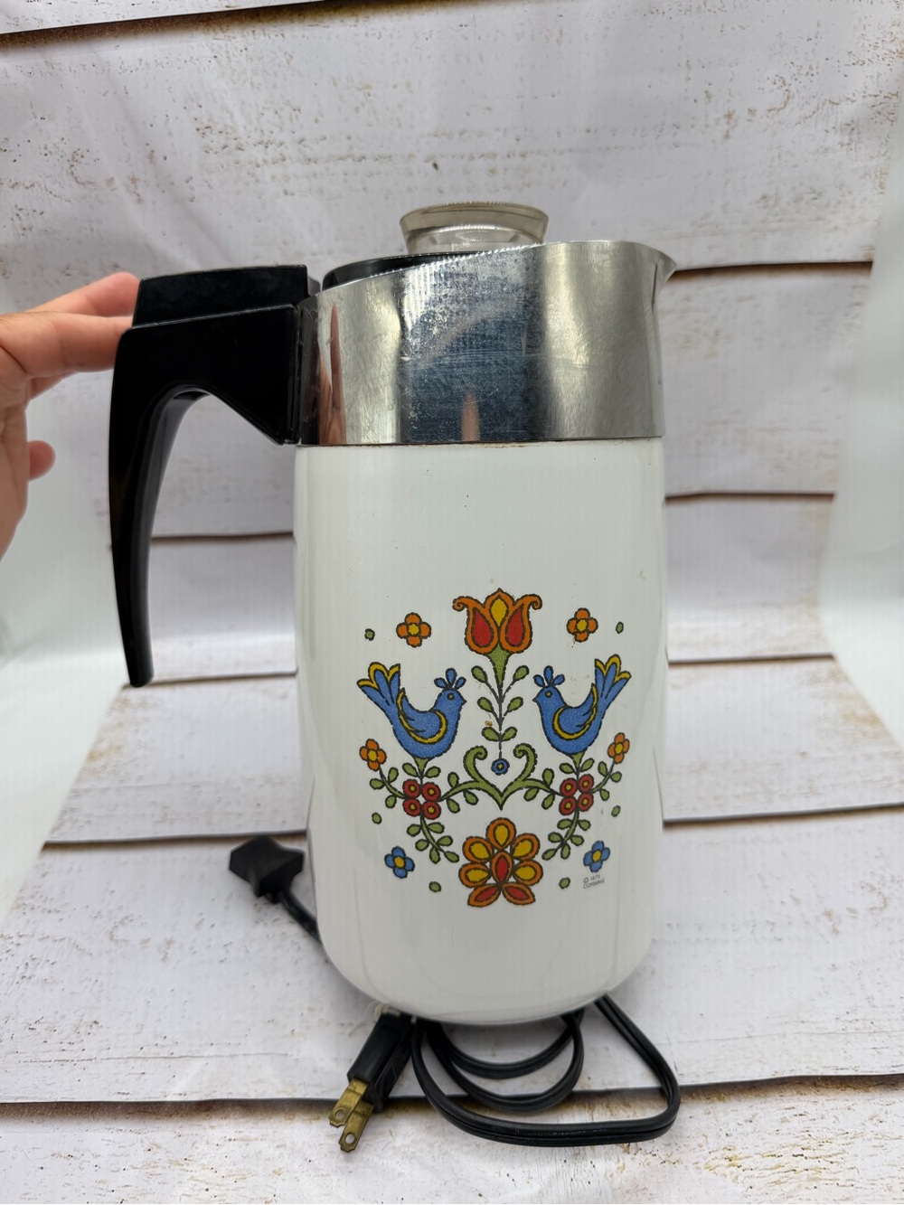 **Rare** Vintage 1975 Corningware Country Festival 10 Cup Electric Percolator